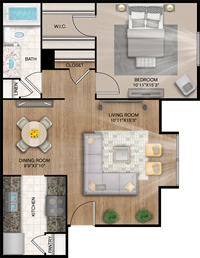Atlanta - One Bedroom / One Bath - 643 Sq. Ft.*