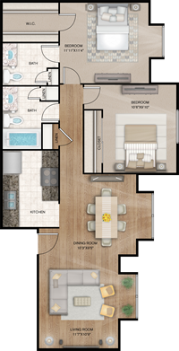 Savannah - Two Bedrooms / One and 1/2 Bath - 816 Sq. Ft.*