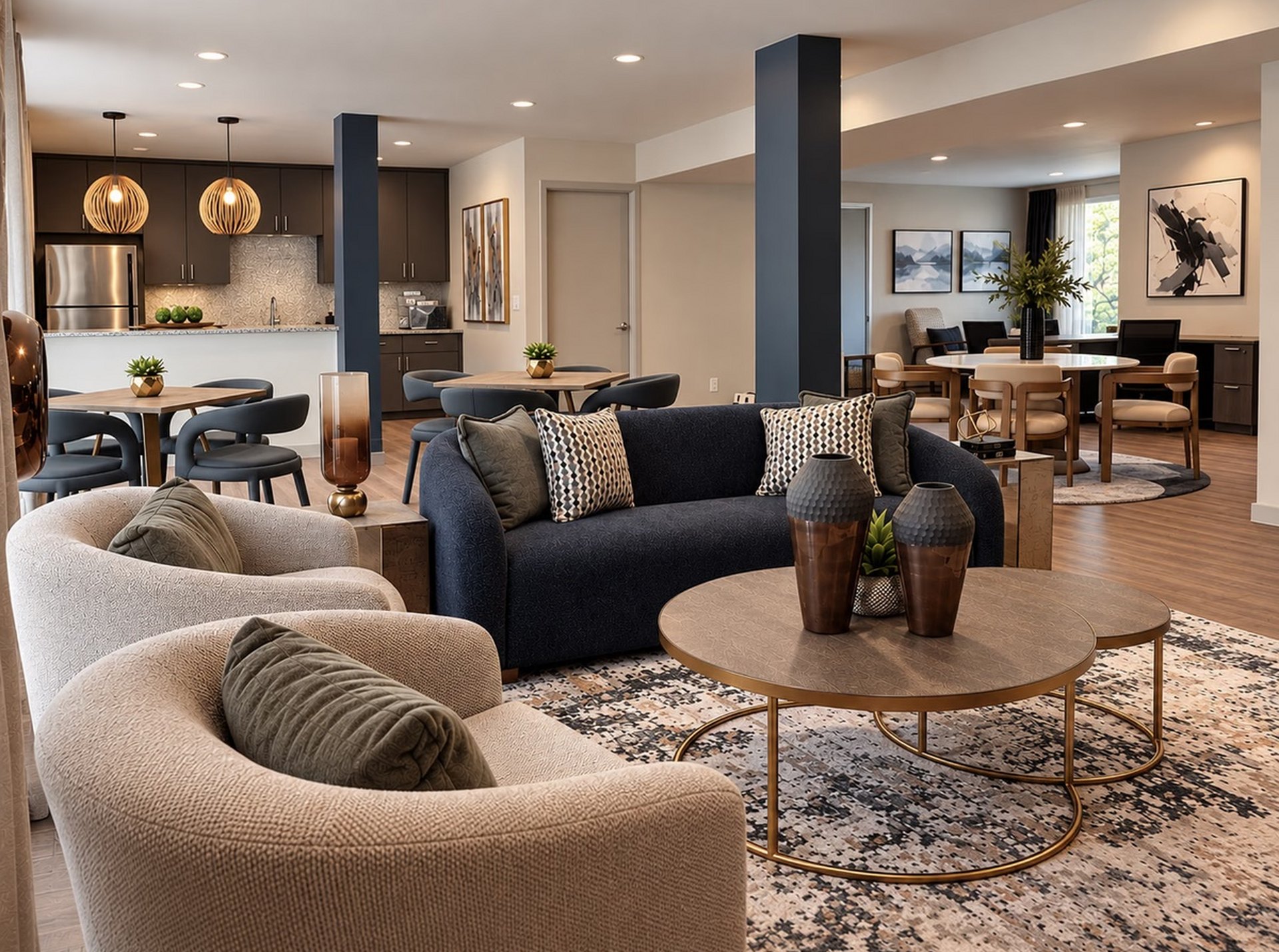 Refreshed Josey Place clubhouse with lounge seating